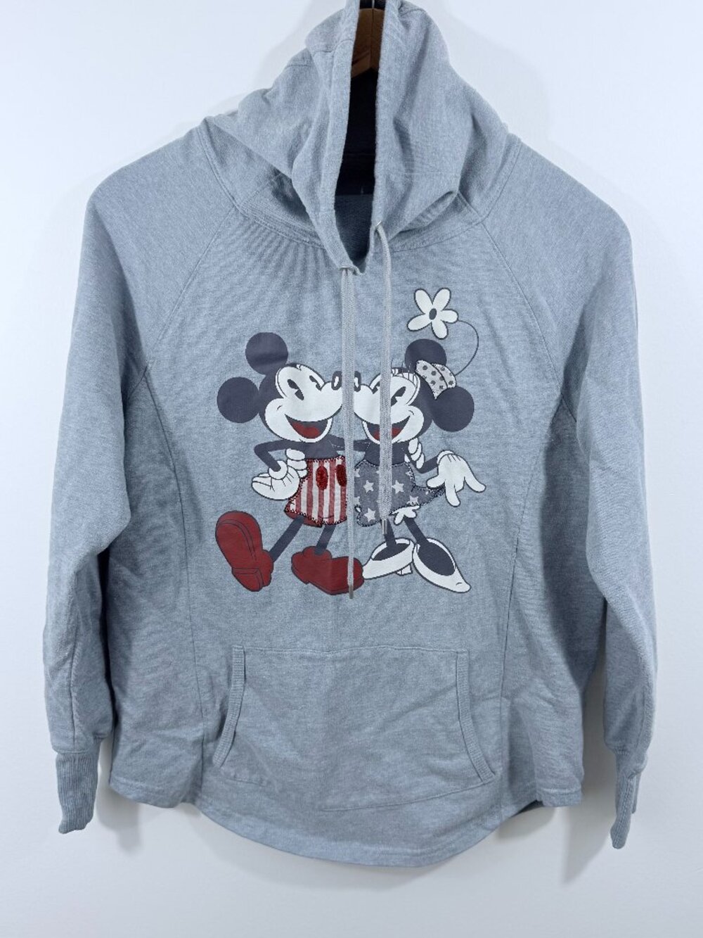 Disney Parks Long-sleeve raglan hoodie front pocket drawstring cowl/funnel-neck